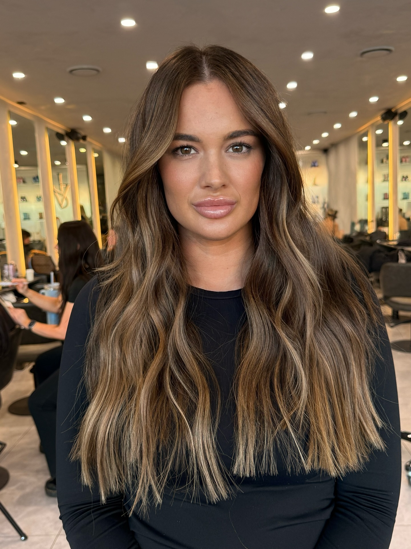 Gorgeous Warm Caramel Balayage with Soft Waves