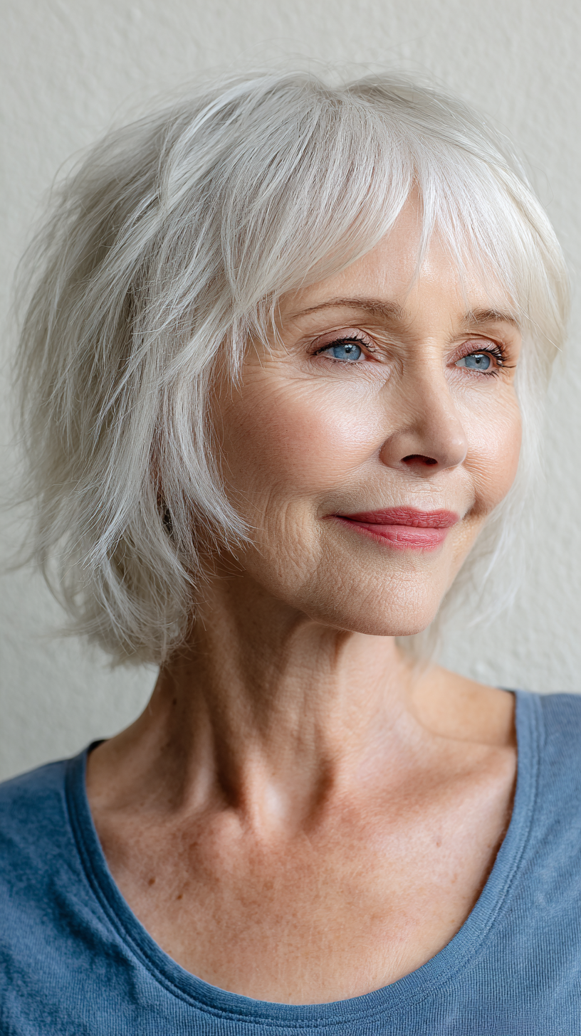 Layered Silver Shag with Soft Texture