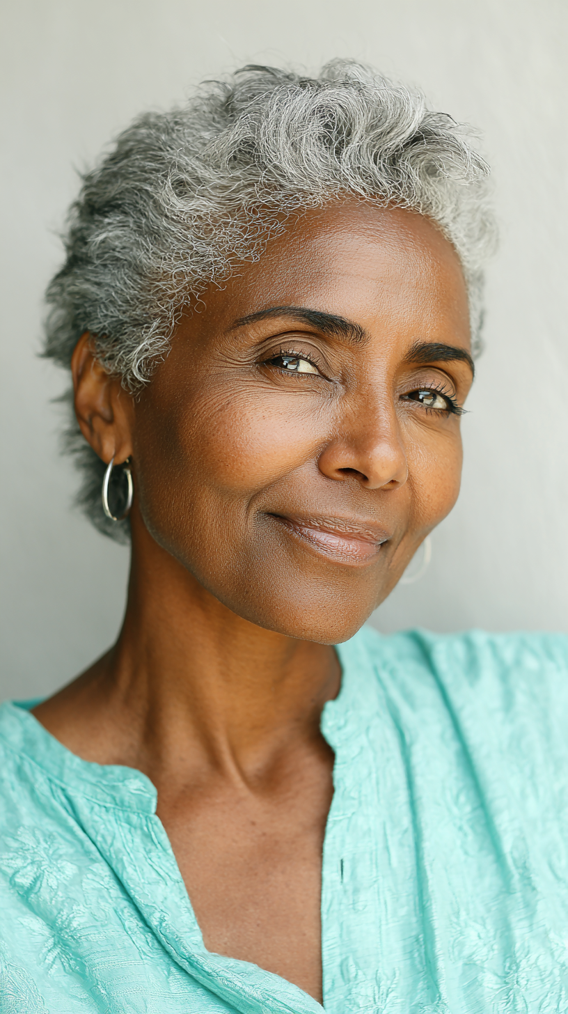 Modern Curly Silver Shag with Soft Volume