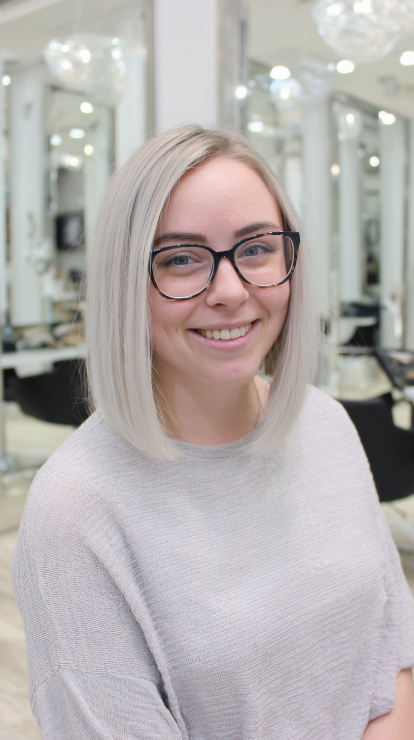 Modern Sleek Blunt Bob with Glasses