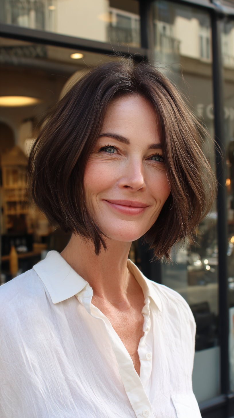 Modern Textured Chin-Length Bob