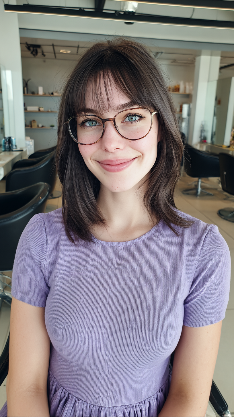 Modern Textured Lob with Soft Bangs