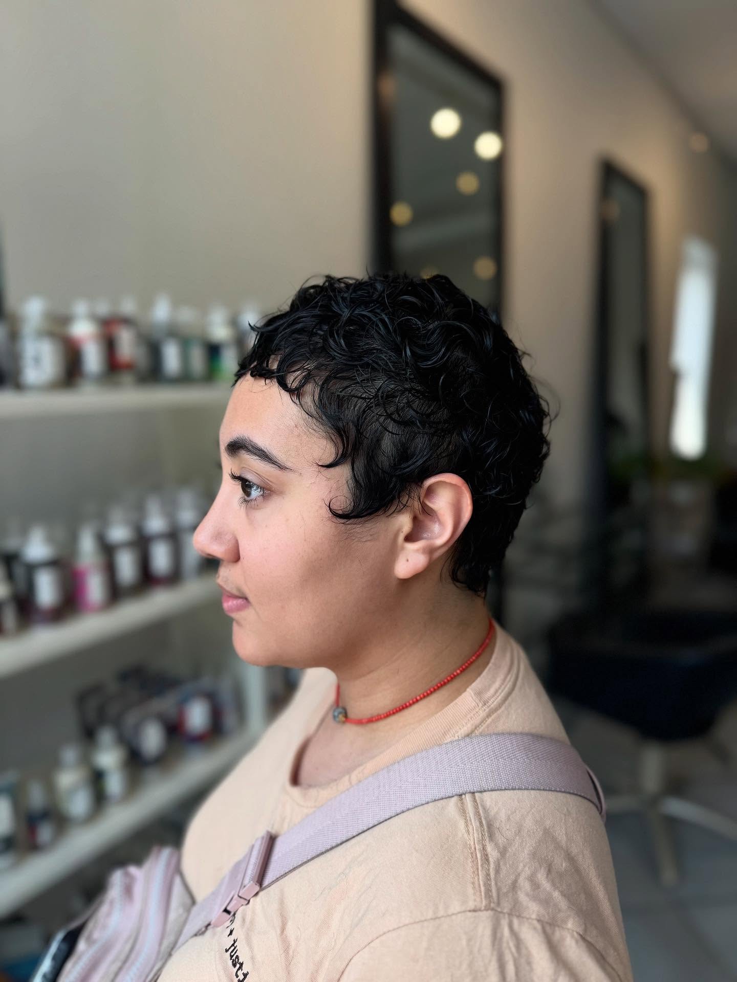 Modern Textured Pixie Cut with Defined Curls