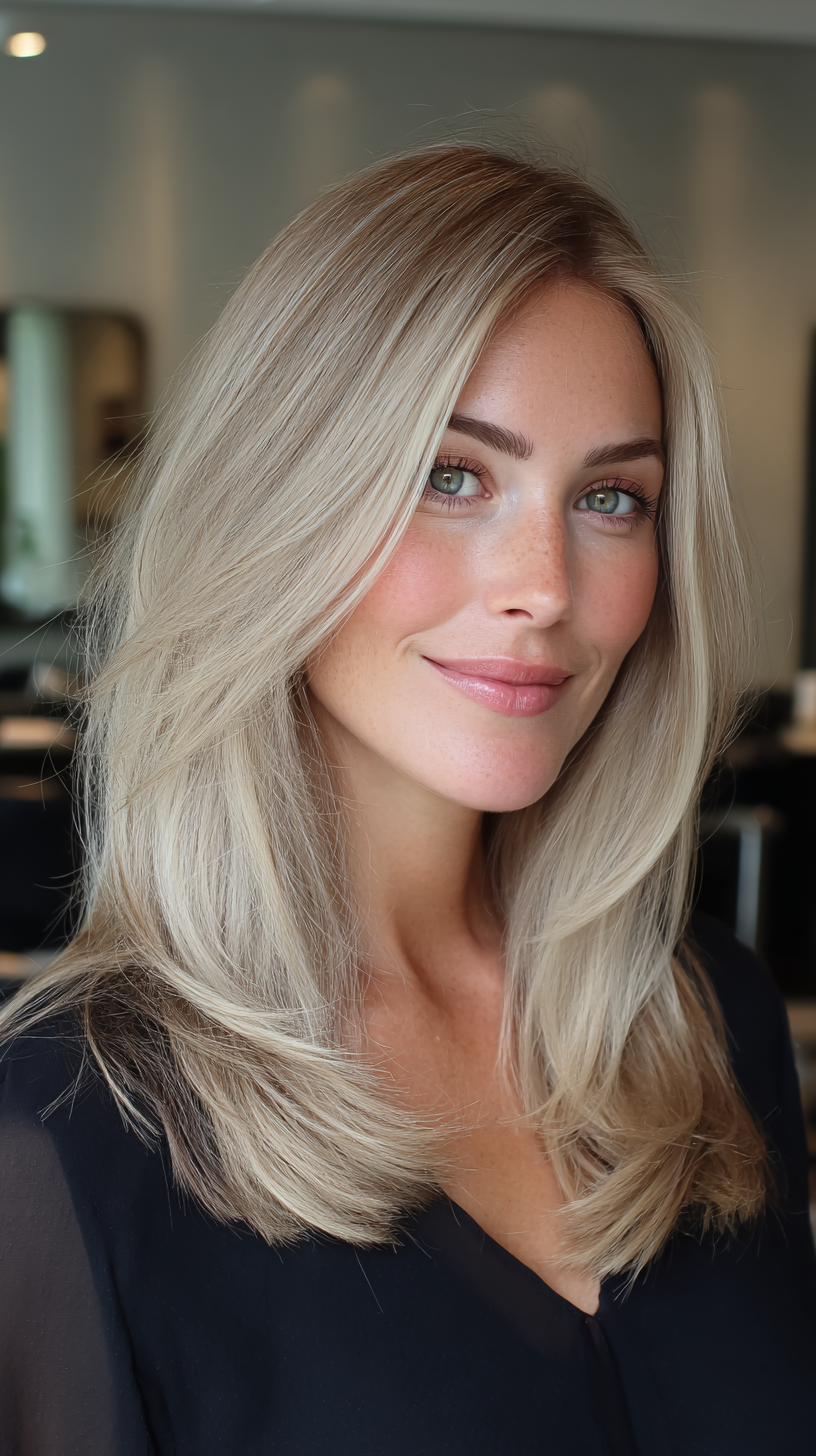 Radiant Long Layered Cut with Subtle Face-Framing Highlights