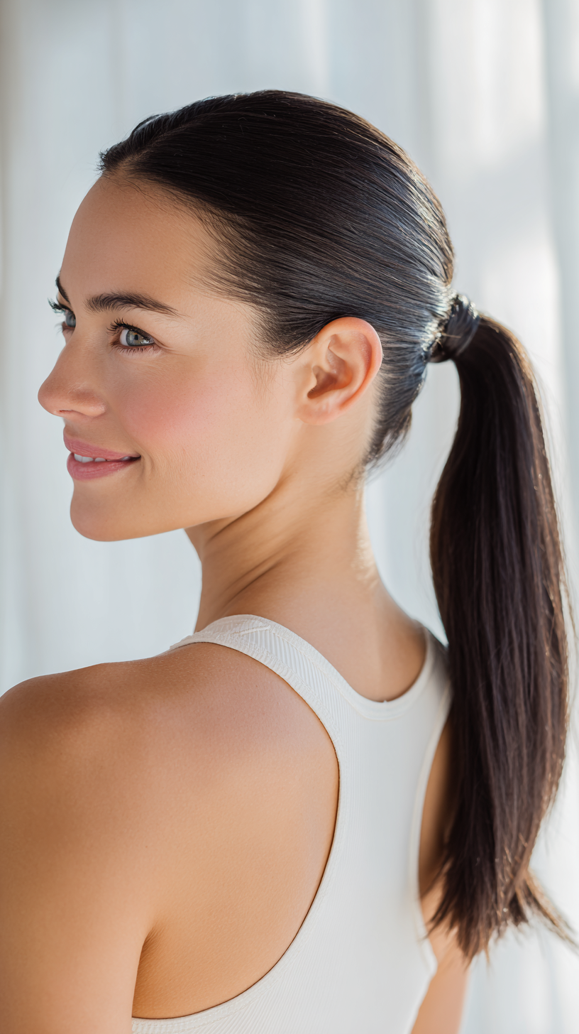 Sleek Low Ponytail with Smooth Finish
