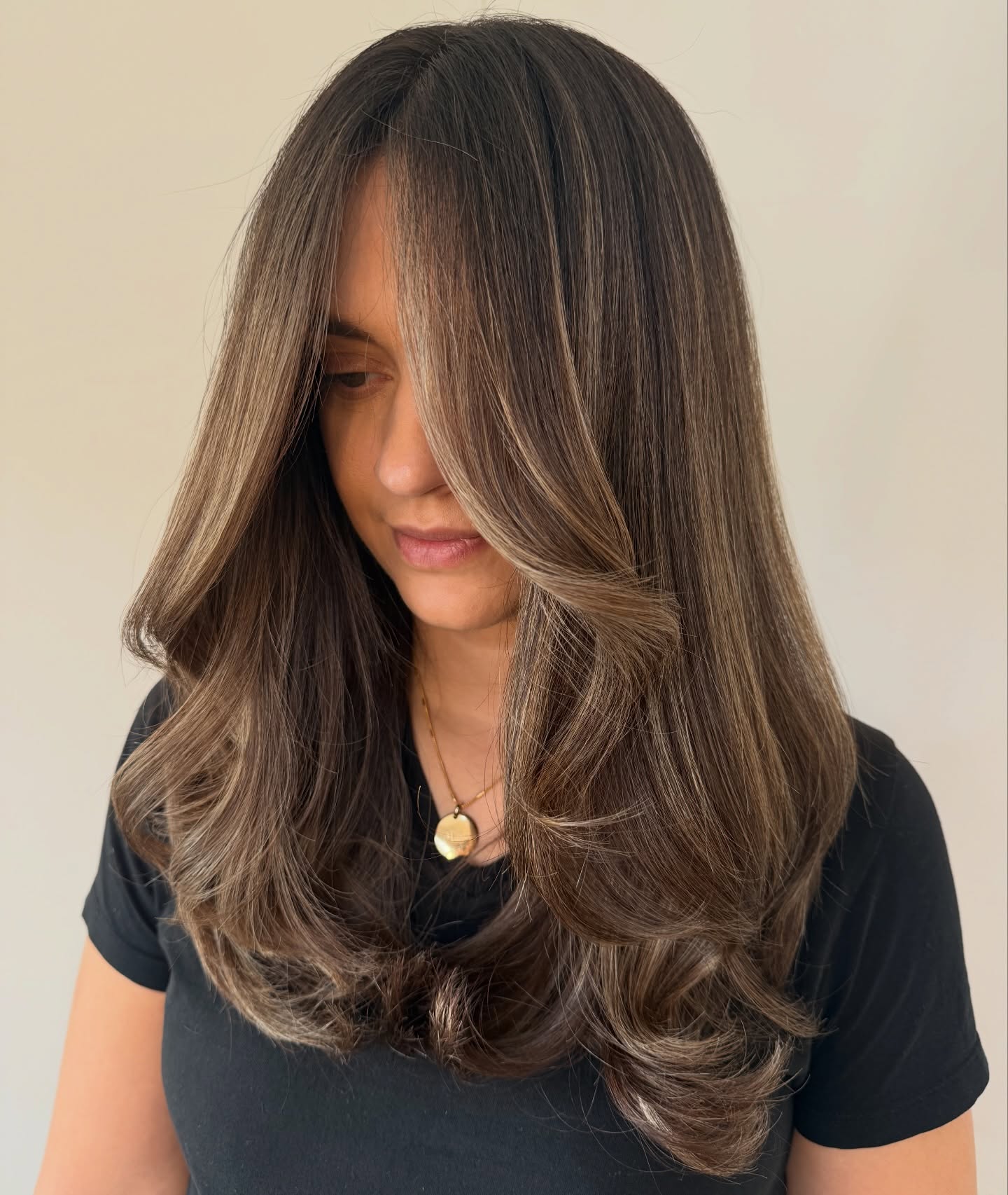 Soft Warm Brown Balayage with Luscious Layers