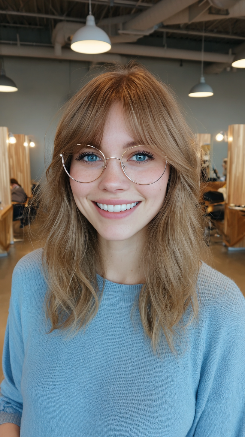 Softly Layered Long Bob with Wispy Bangs