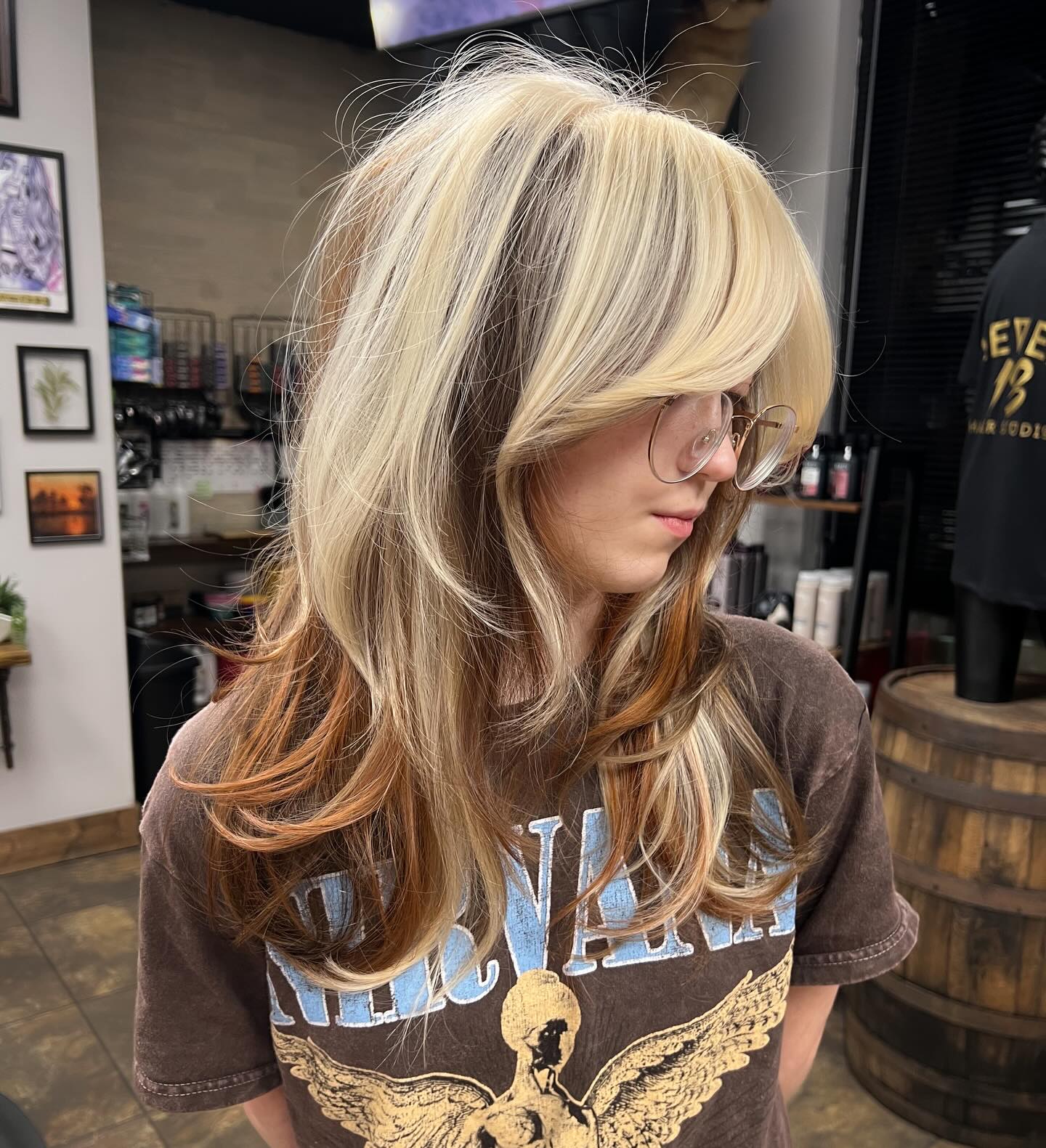 Softly Layered Long Cut with Warm Honey Highlights