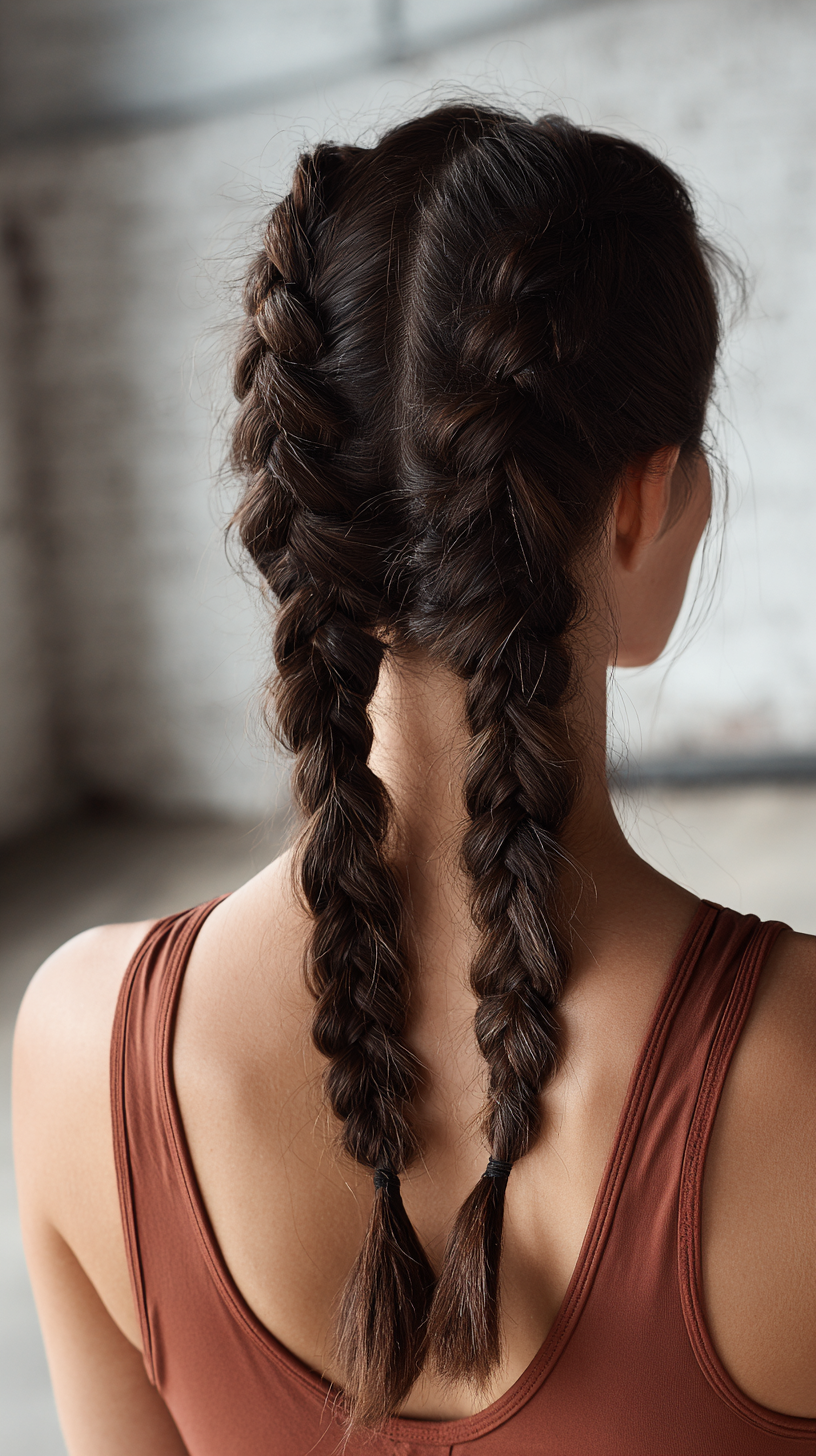Sporty Double Dutch Braids for Active Women