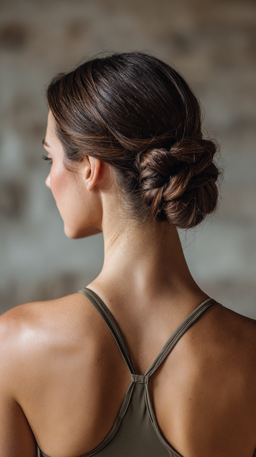 Stylish Braided Low Bun with Smooth Finish