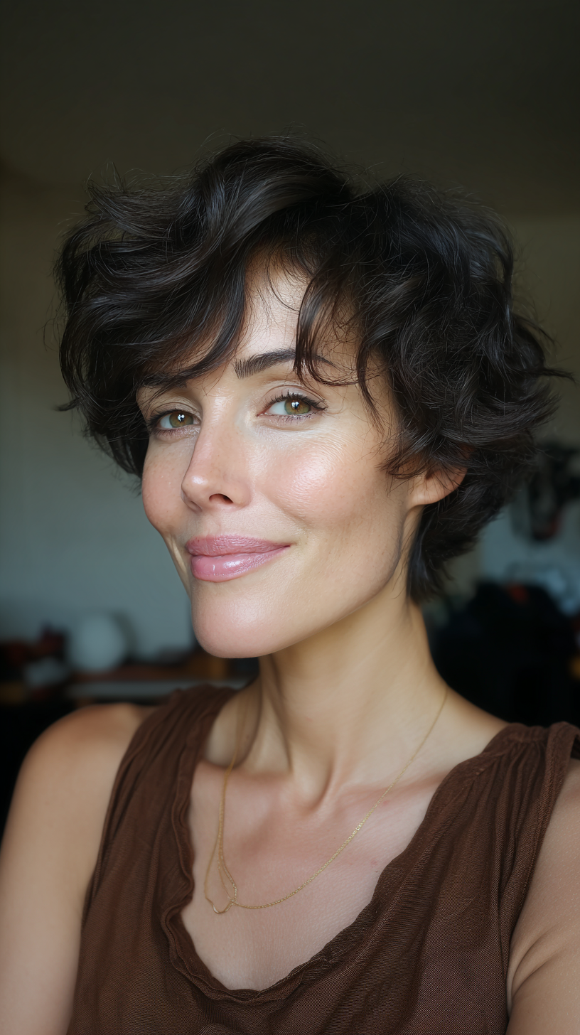 Stylish Curly Short Cut with Playful Texture
