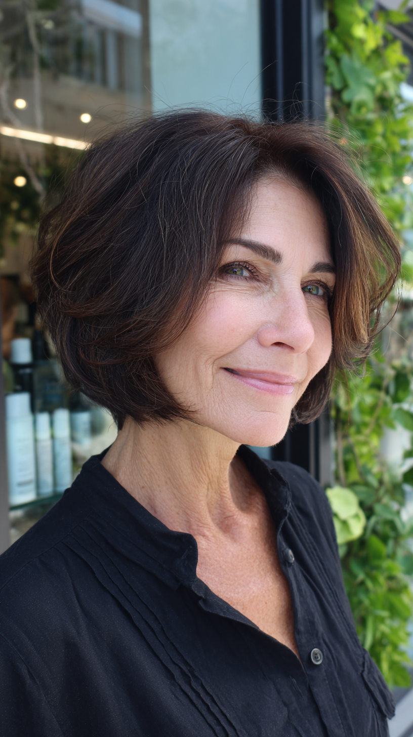 Textured Bob with Soft Layers and Face-Framing Highlights