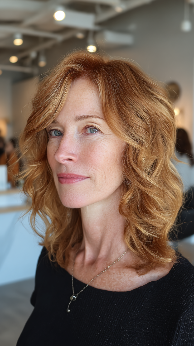 Textured Copper Boho Shag for Women Over 60