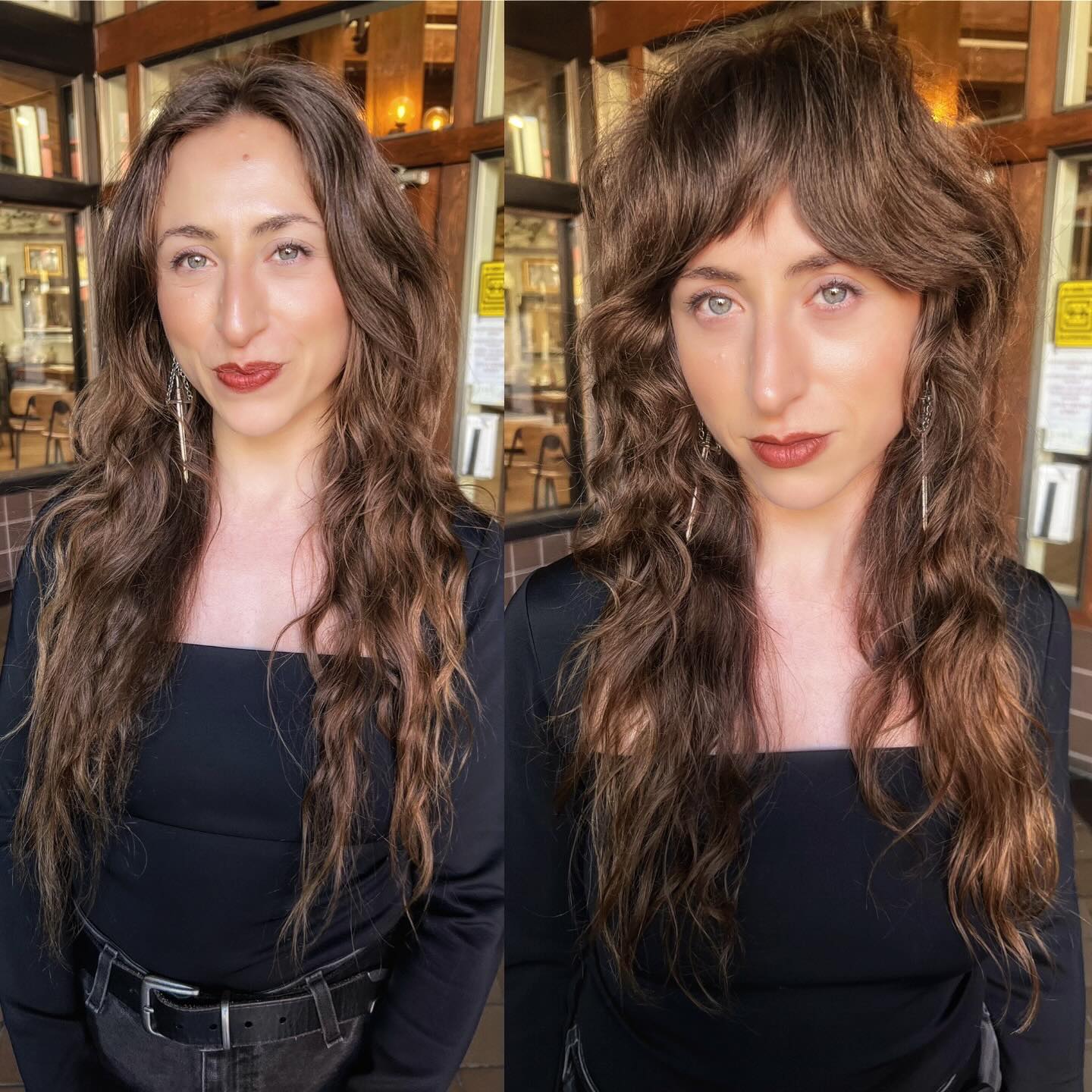 Textured Long Shag with Curtain Bangs