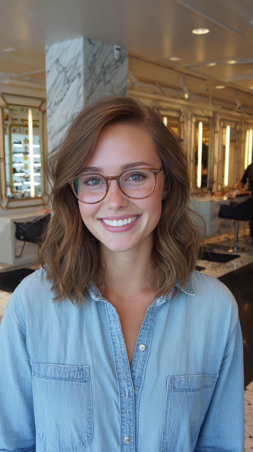 Textured Medium-Length Waves with Glasses