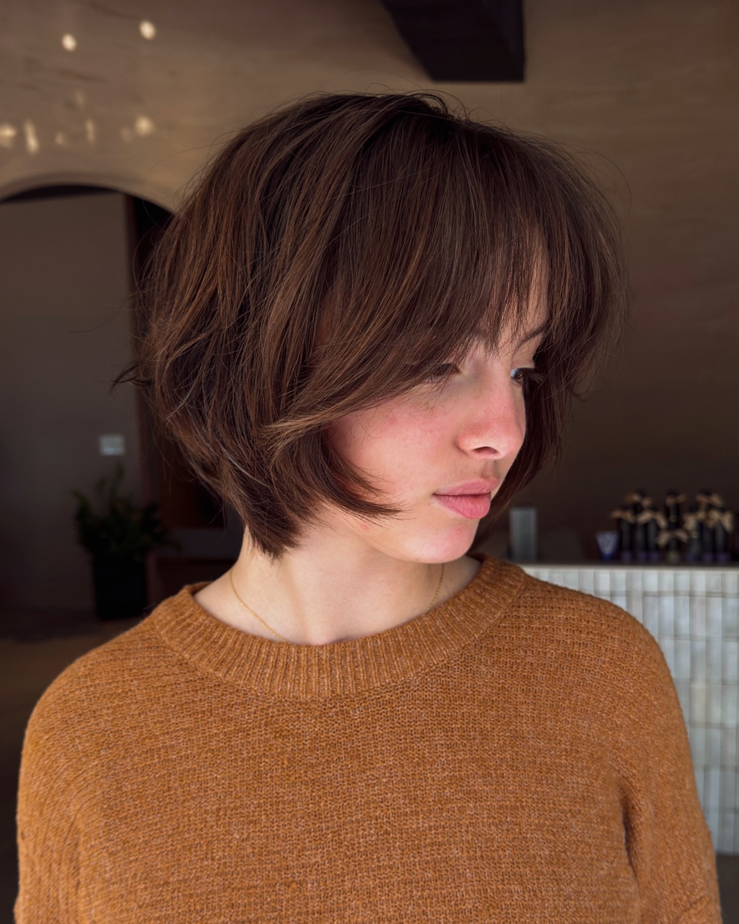 Textured Mid-Length Bob with Face-Framing Layers