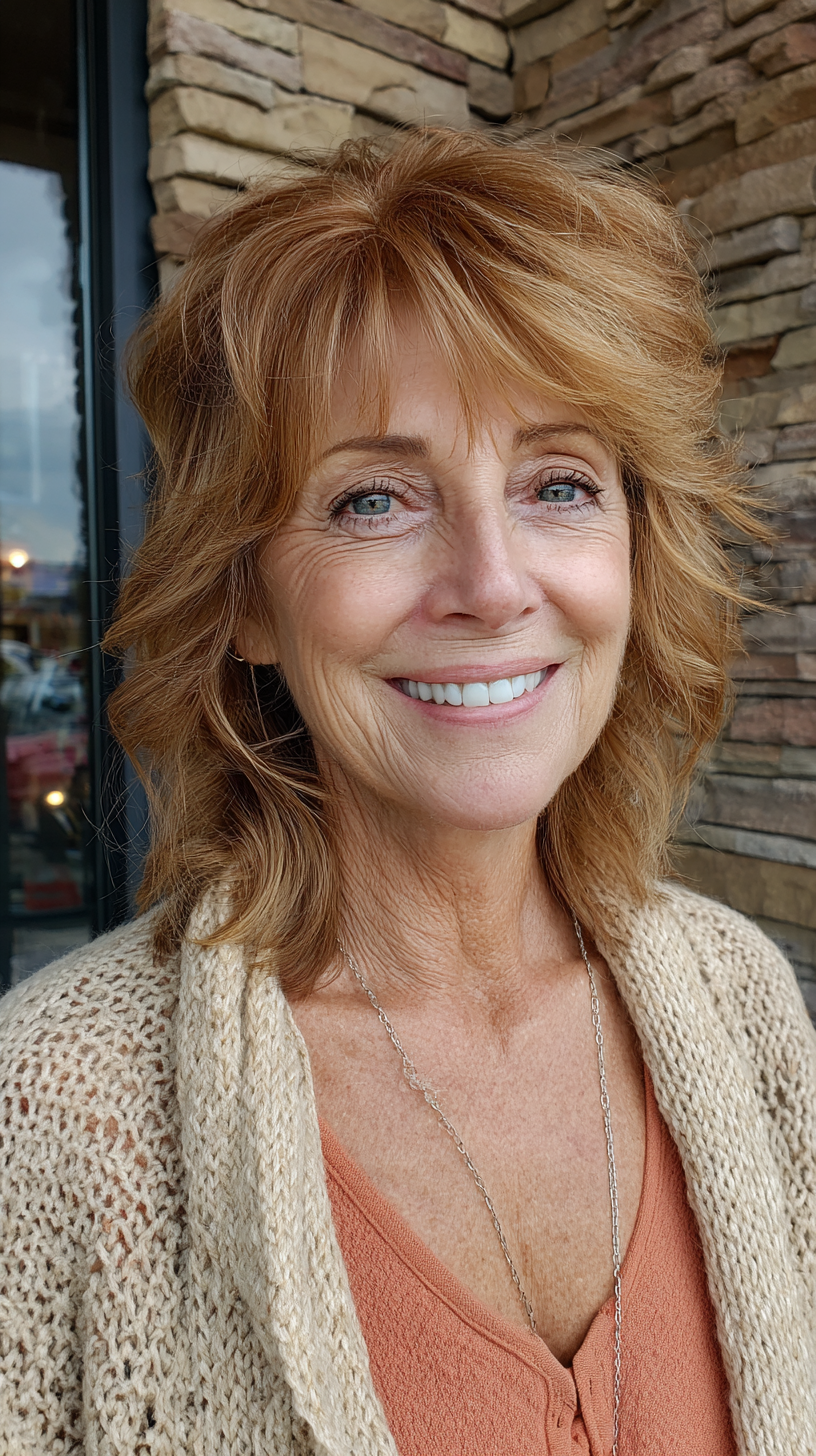 Chic Shaggy Mullet for Women Over 60