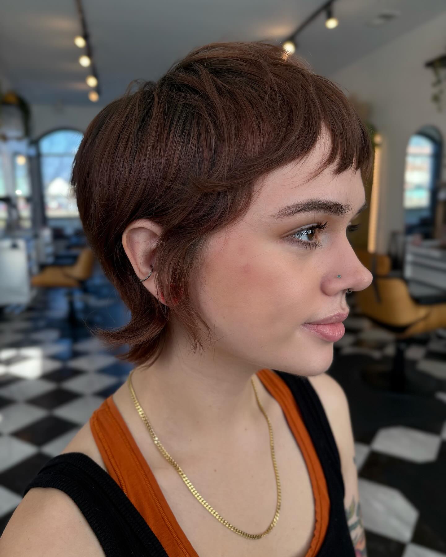 Choppy Textured Long Pixie Cut with Soft Fringe