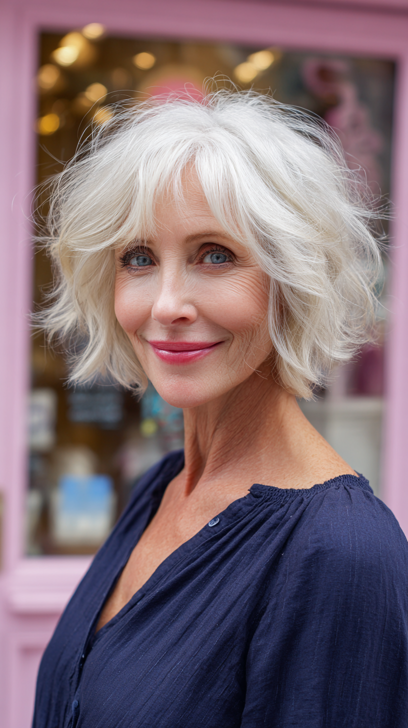 Effortless Wavy Shag with Soft Layers for Women Over 60