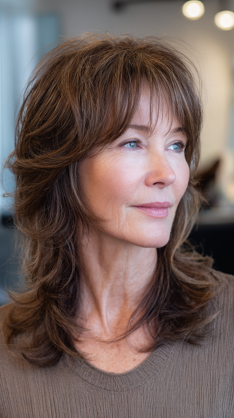 Modern Layered Shag with Soft Bangs