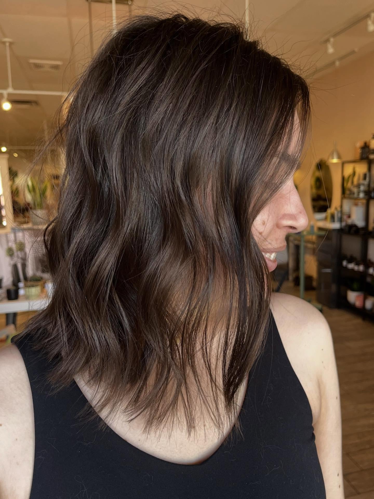 Modern Textured Long Bob with Effortless Waves