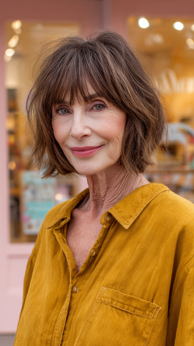 Modern Textured Shag with Soft Bangs