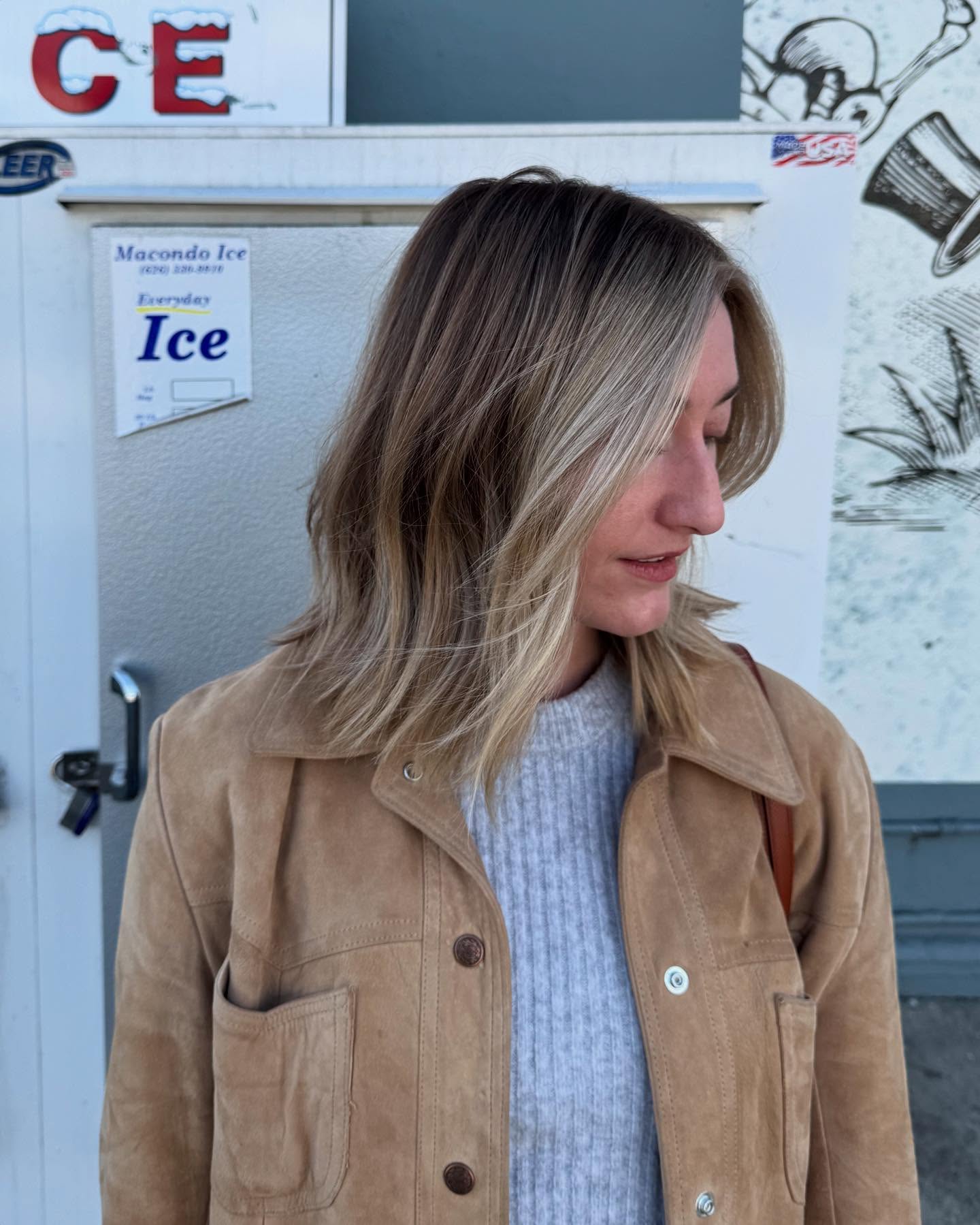 Natural Textured Long Bob with Subtle Dimension