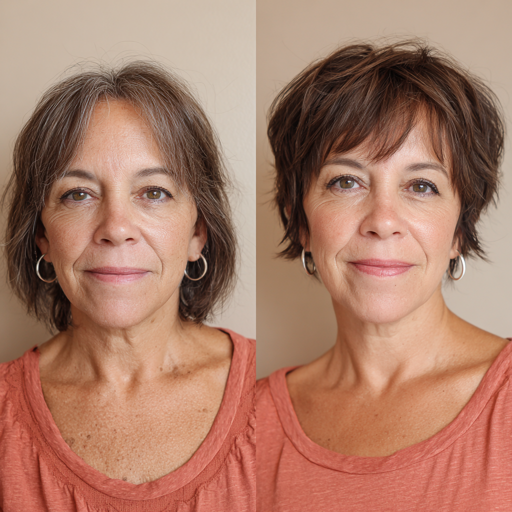 Playful Textured Shag with Bangs for Women Over 60