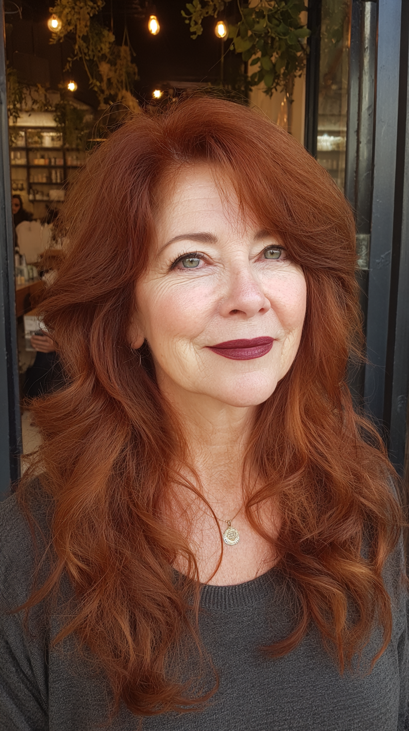 Radiant Long Wavy Layers for Women Over 60