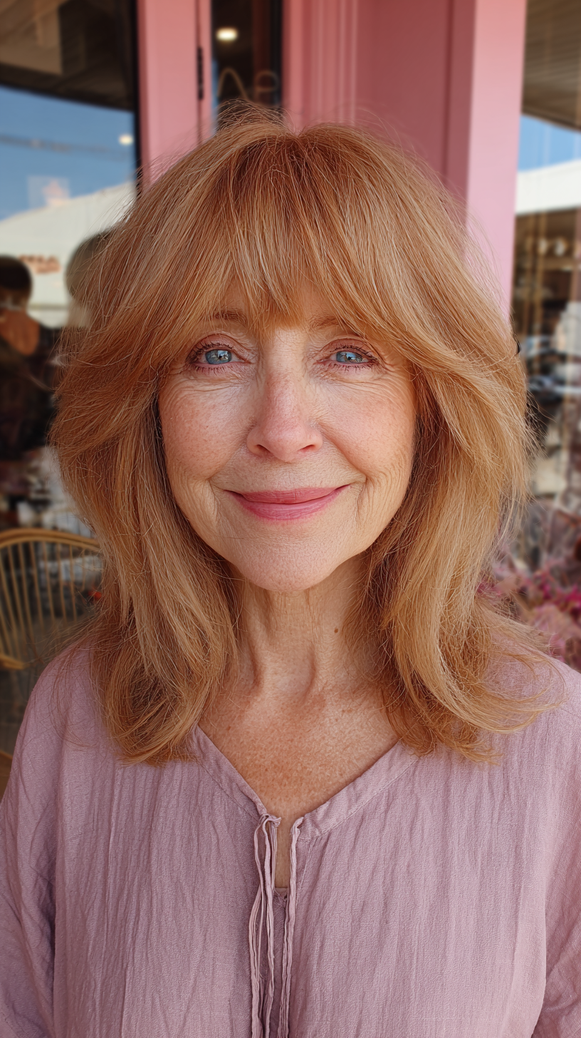 Soft Layered Shag with Gentle Face-Framing Bangs