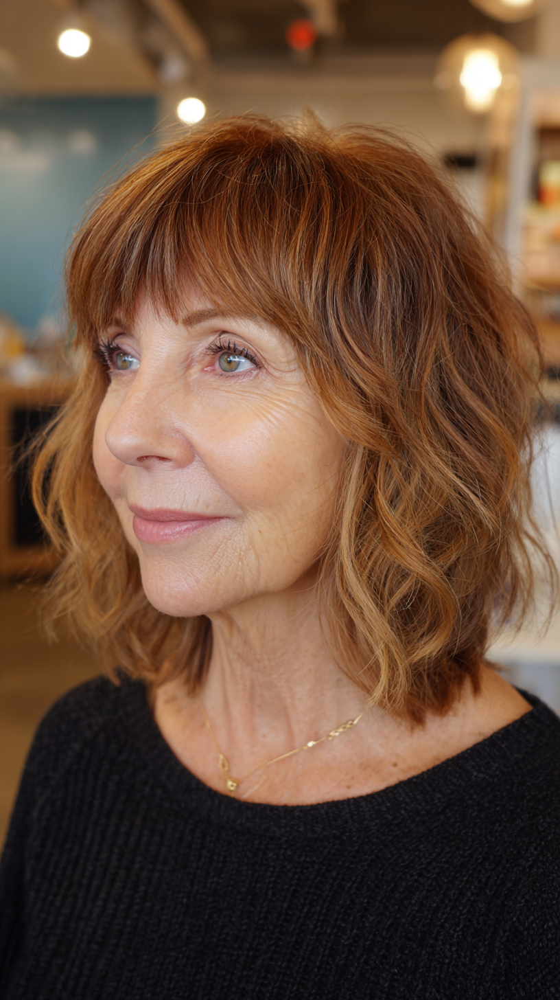 Soft Textured Bob with Wispy Bangs