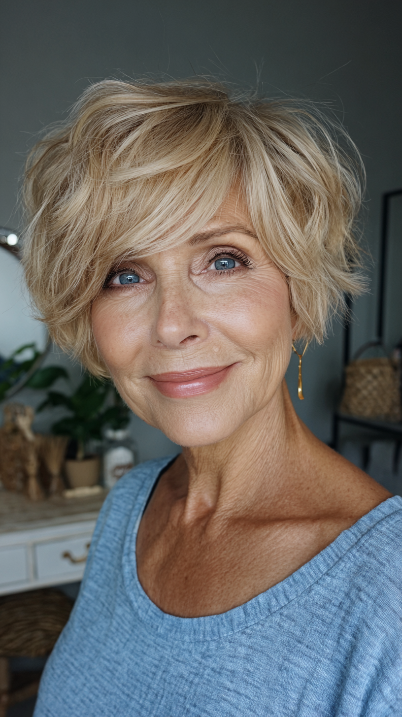 Soft Textured Shaggy Pixie Bob with Effortless Movement