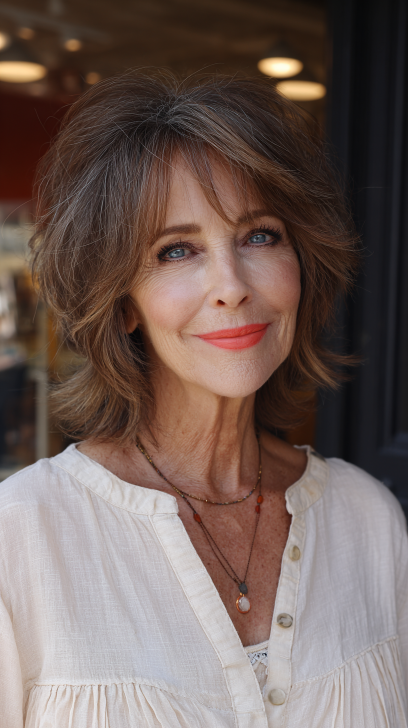 Softly Layered Shaggy Mullet with Natural Movement
