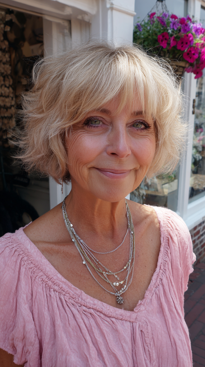 Softly Textured Shag with Wispy Bangs