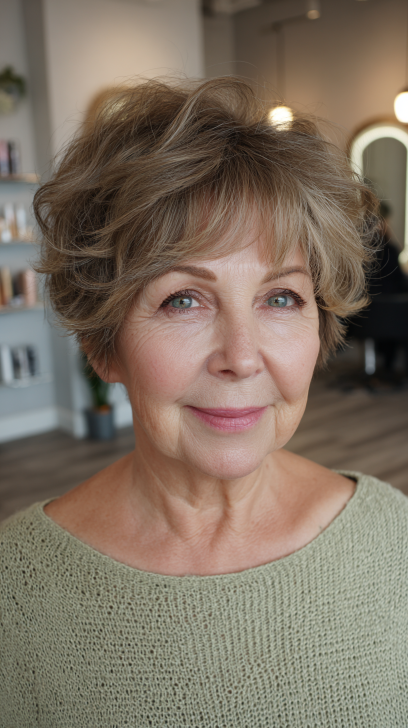 Softly Textured Shaggy Pixie Bob with Bouncy Layers