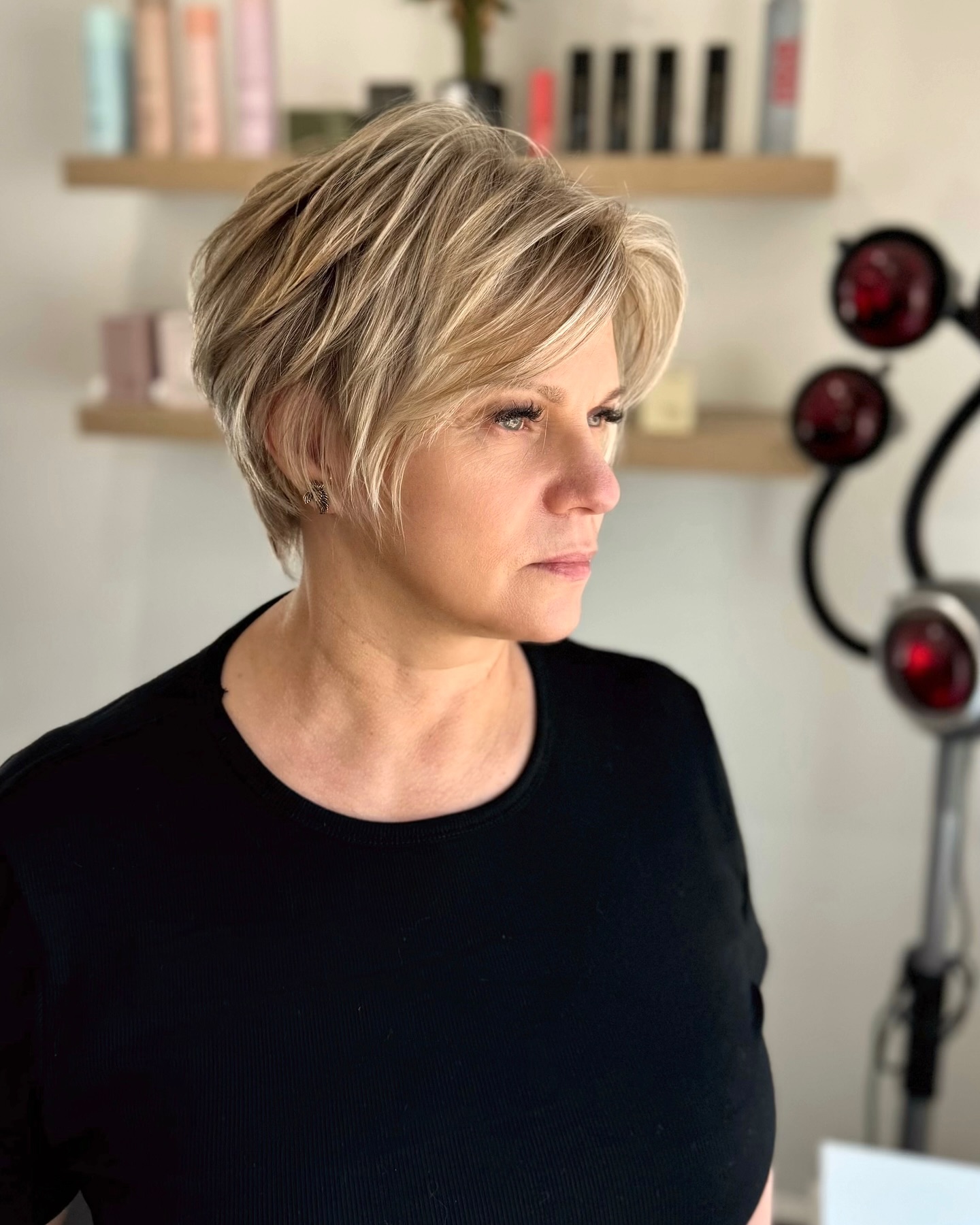 Stylish Softly Layered Long Pixie Cut