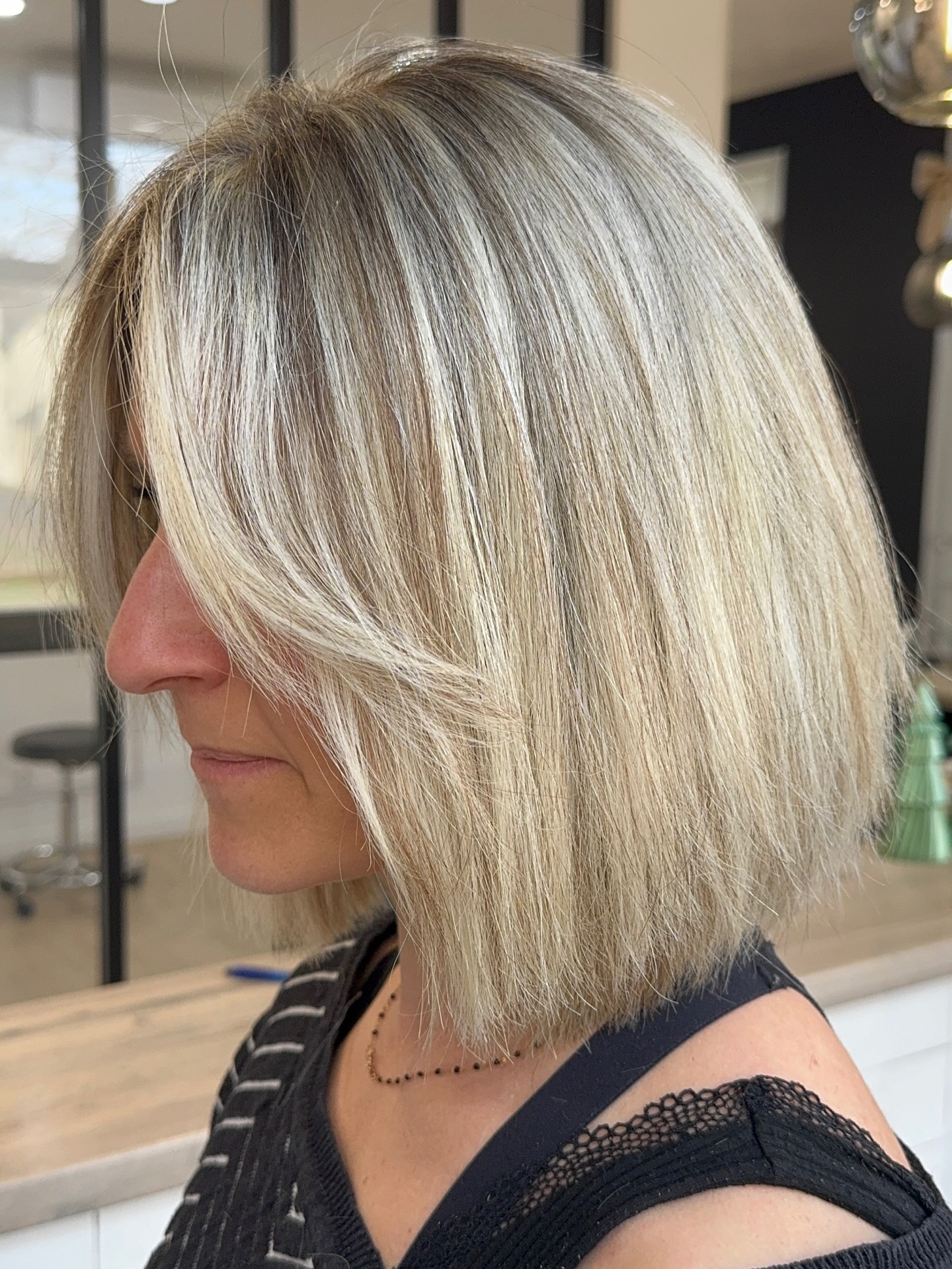 Textured Ash Blonde Bob with Subtle Layers