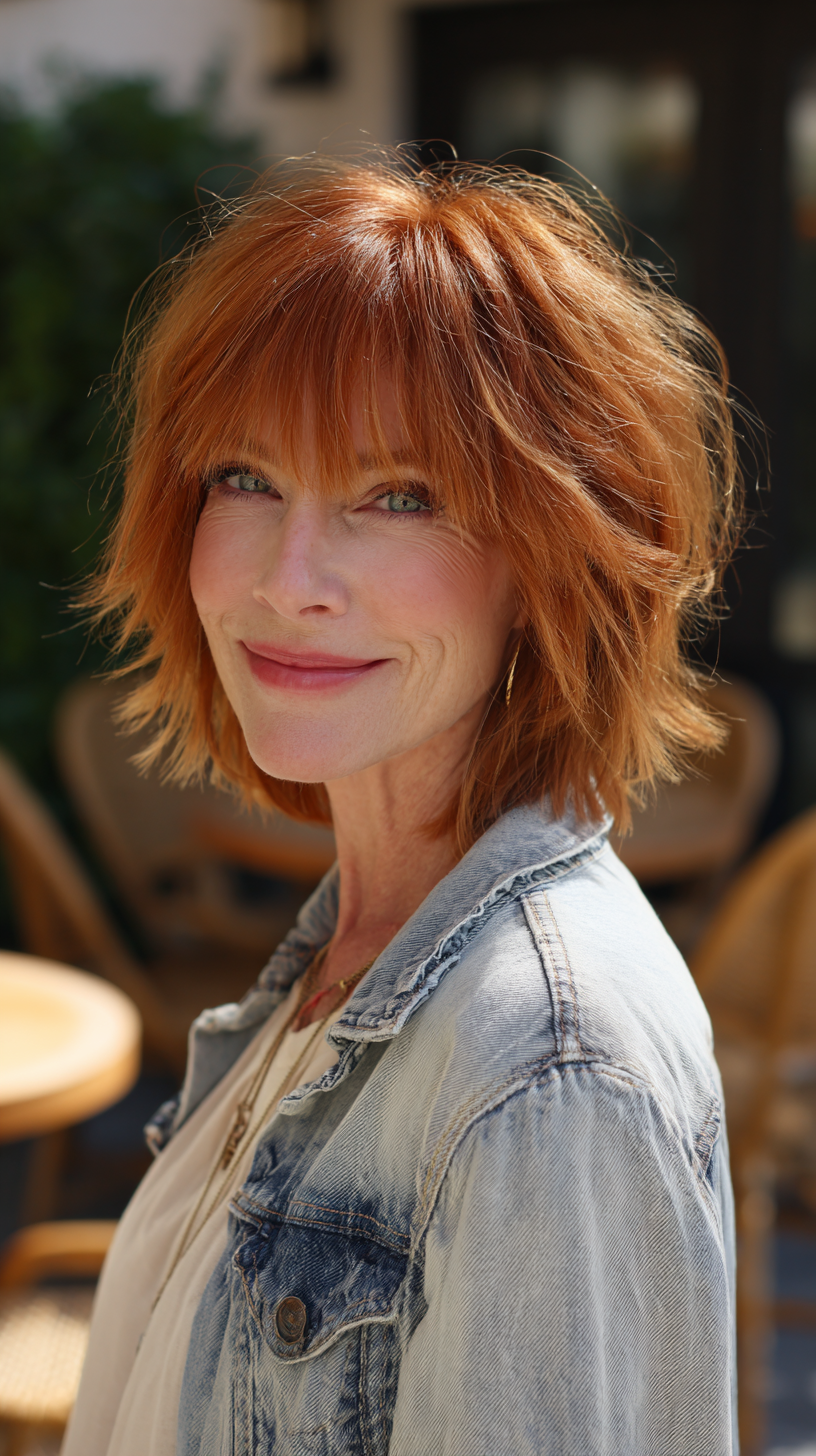 Textured Copper Shag with Subtle Fringe
