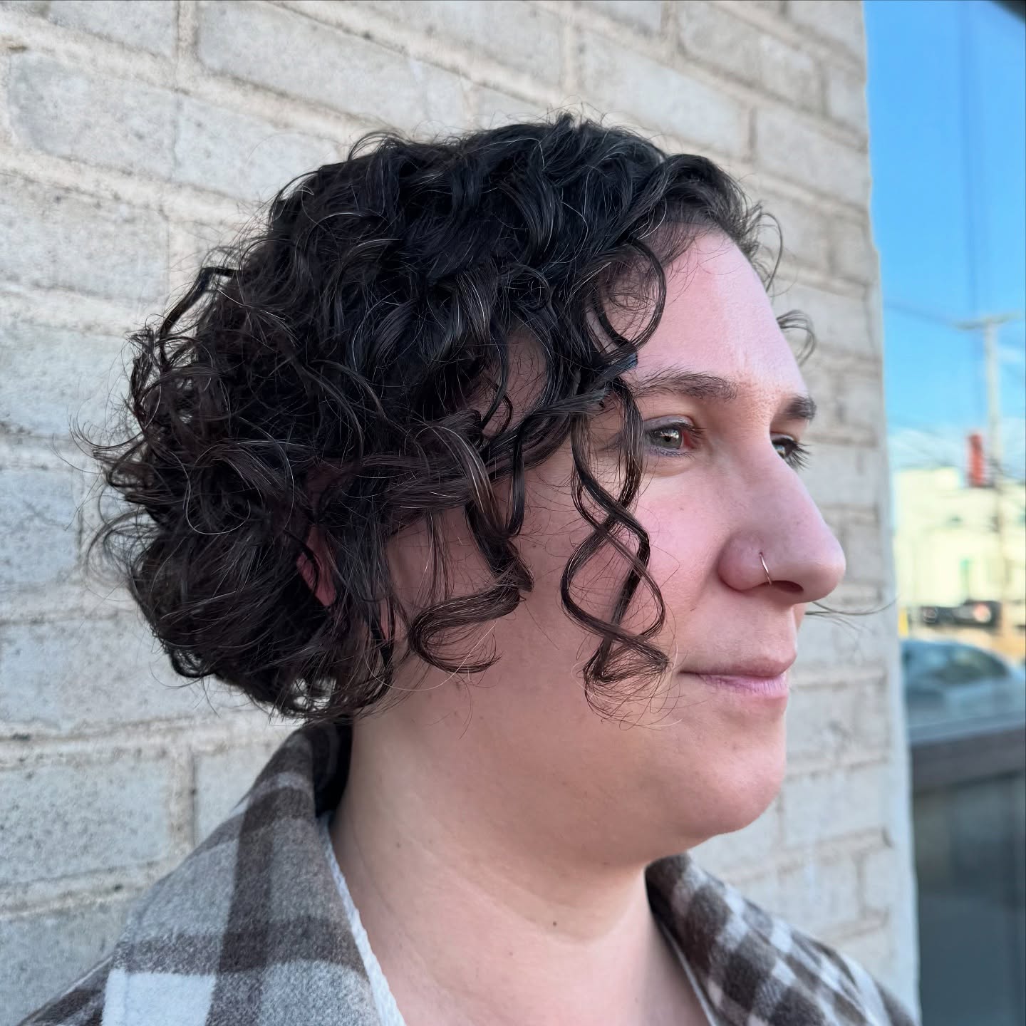 Textured Curly Bob with Defined Curls