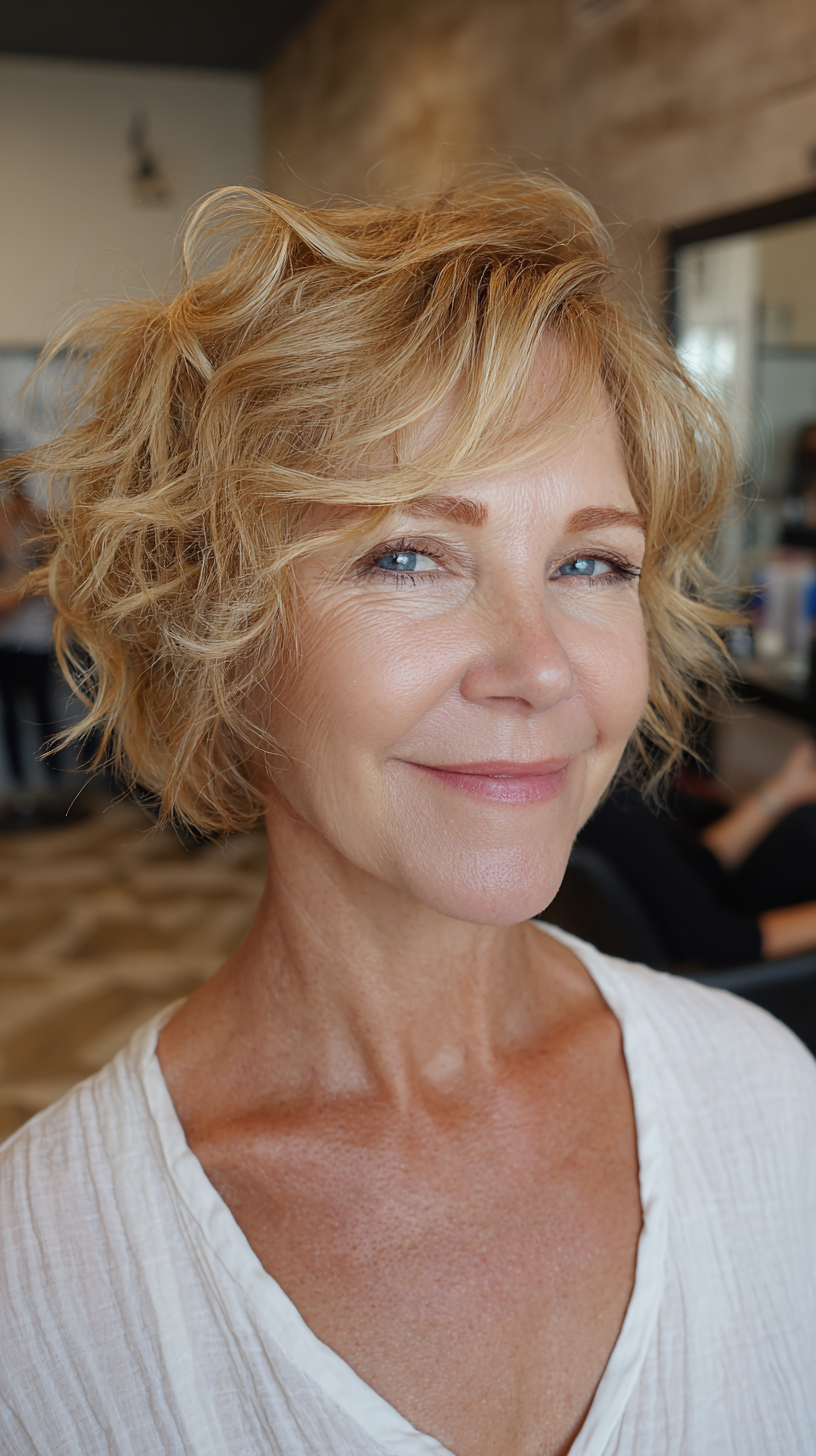 Textured Golden Shaggy Pixie Bob with Lively Curls
