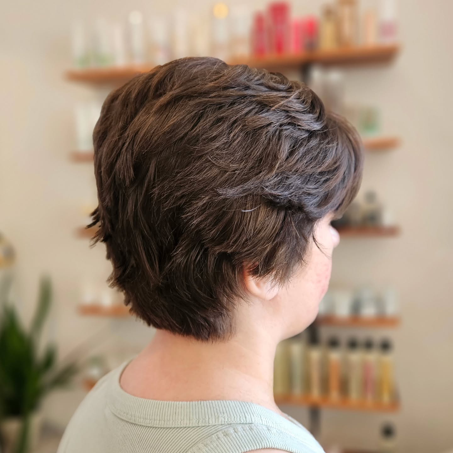 Textured Long Pixie Cut with Gentle Movement
