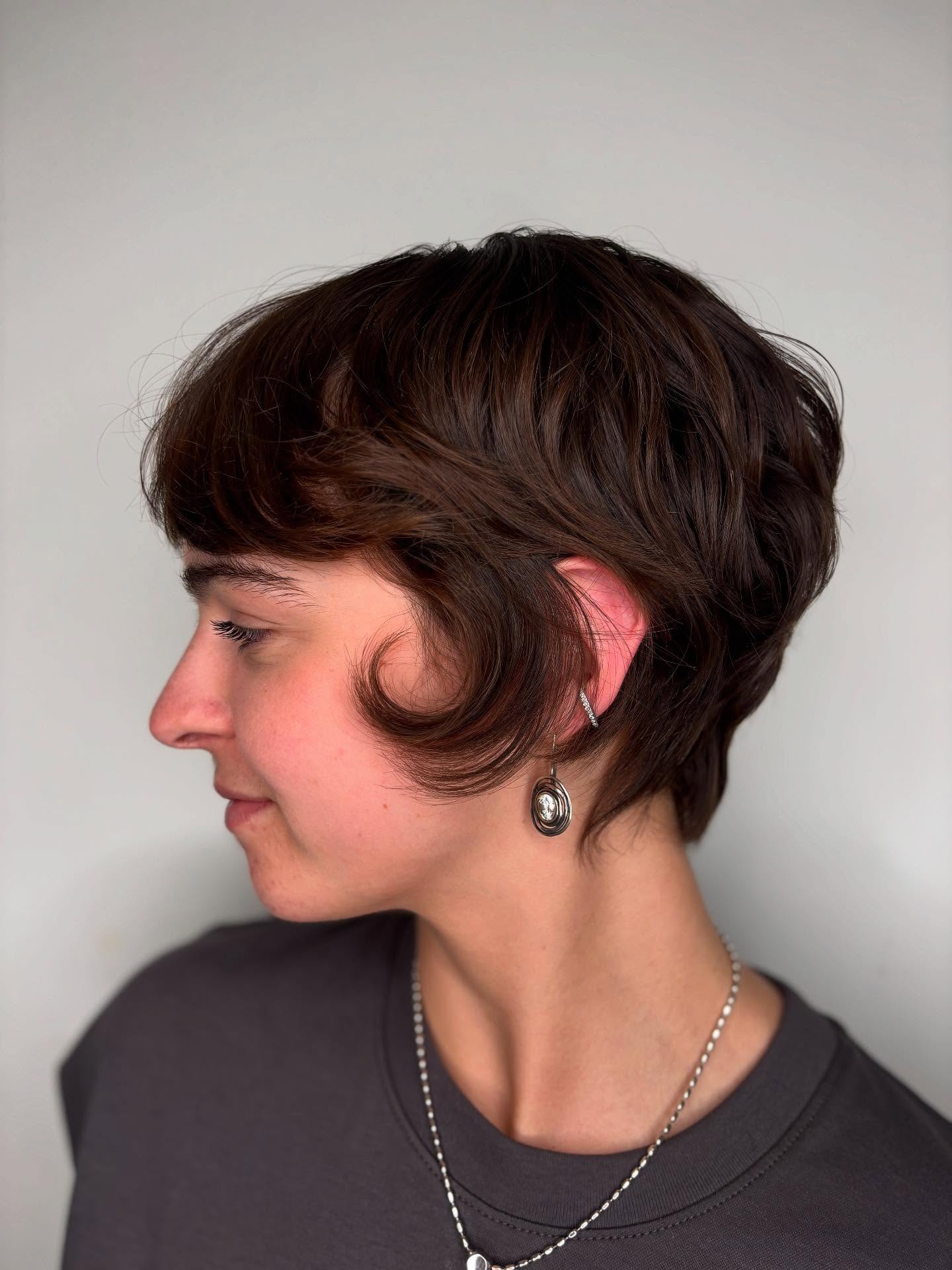 Textured Long Pixie Cut with Soft Movement