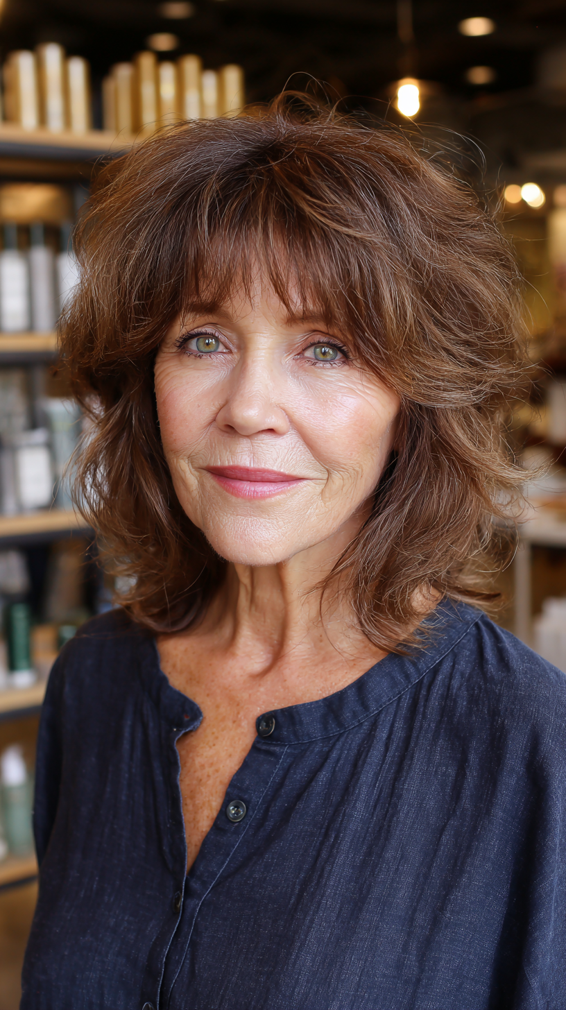Textured Shag with Effortless Bangs