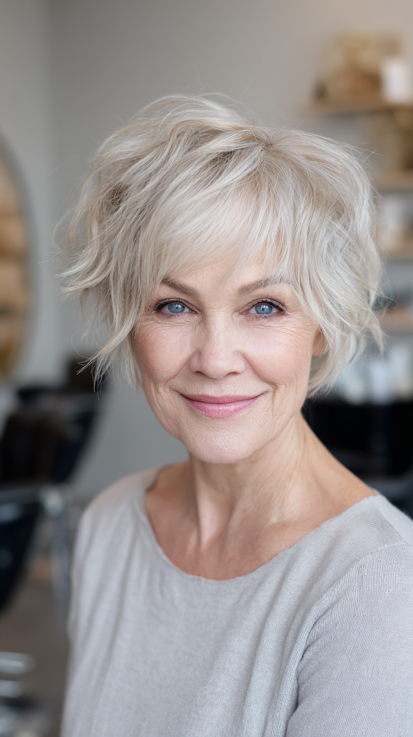 Textured Shaggy Pixie Bob with Effortless Movement