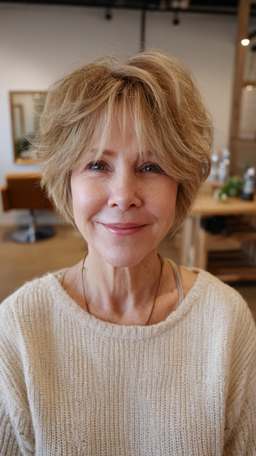 Textured Shaggy Pixie Bob with Lively Movement