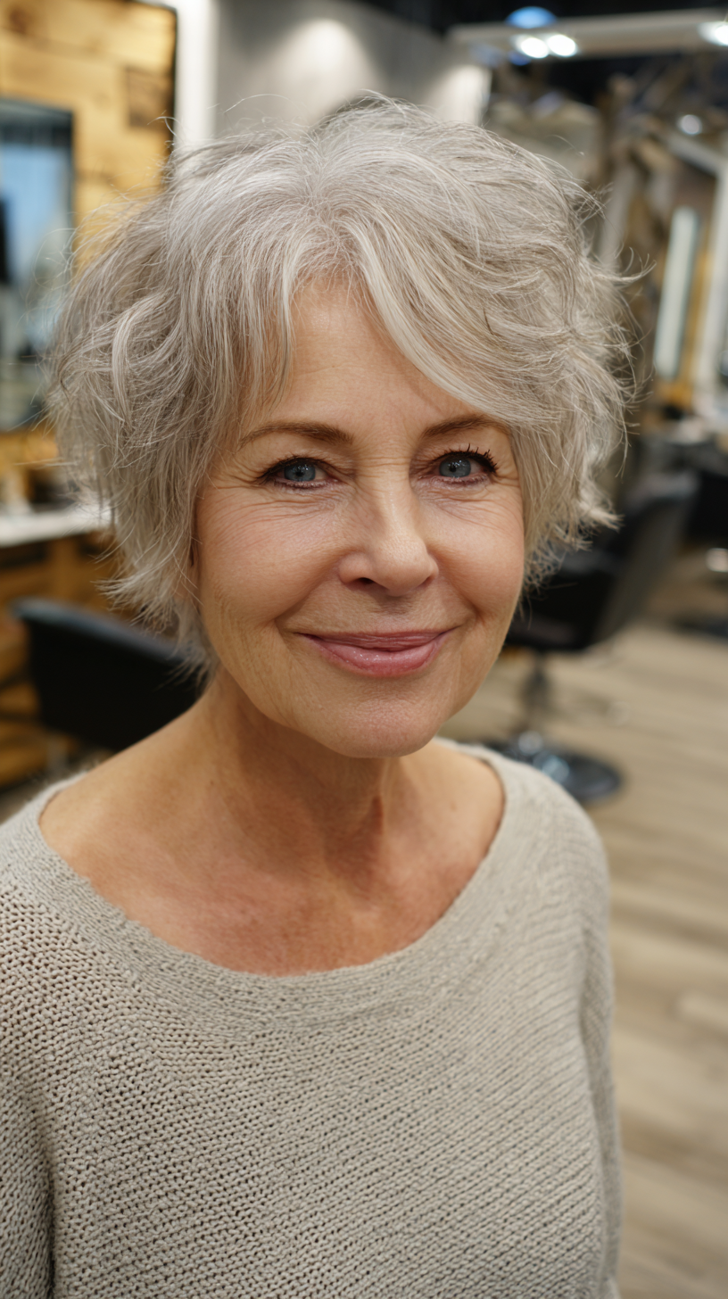 Textured Silver Shaggy Pixie Bob