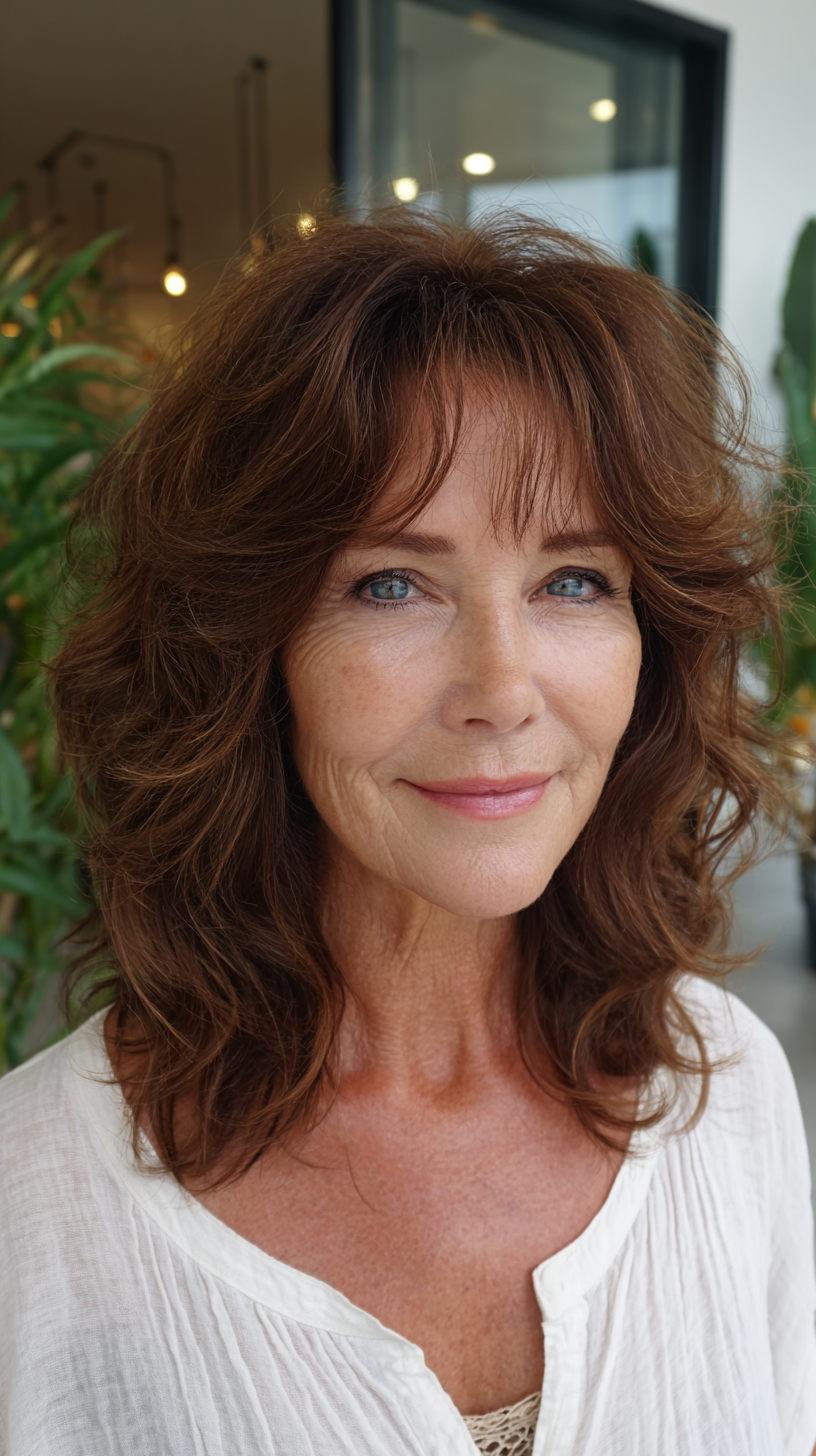 Textured Wavy Shag with Face-Framing Layers