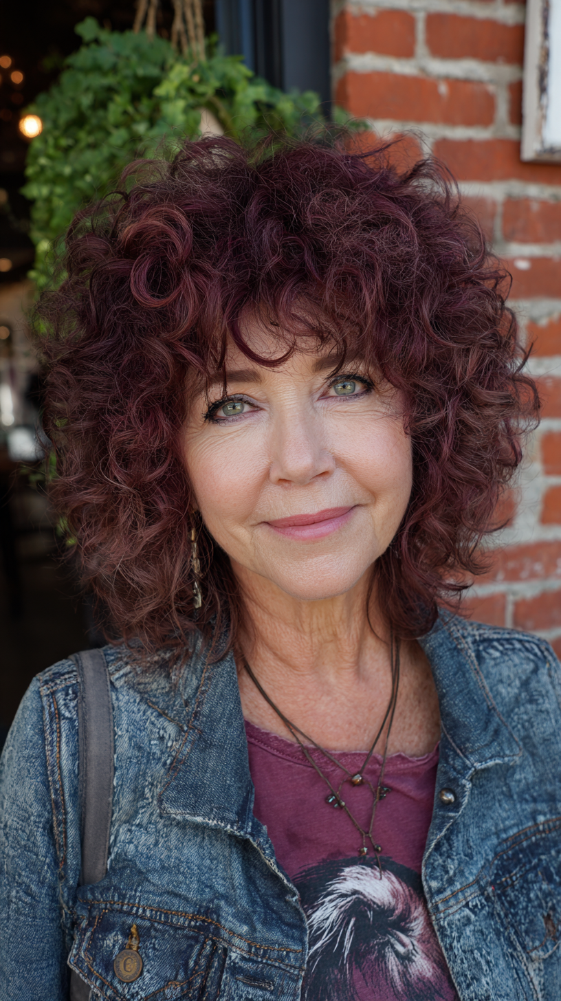 Vibrant Curly Shag with Defined Volume