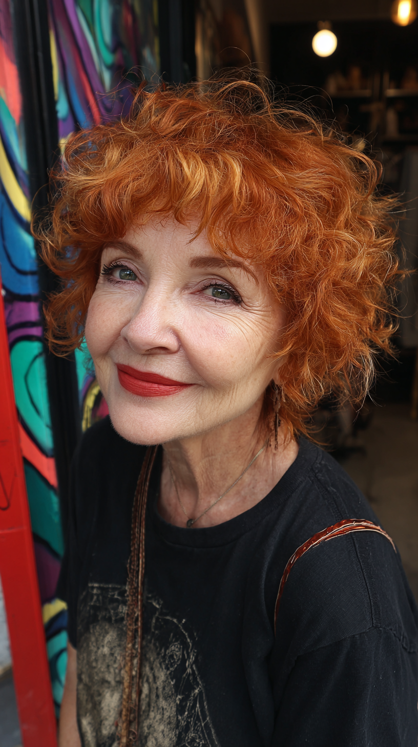 Vibrant Curly Shag with Lively Texture