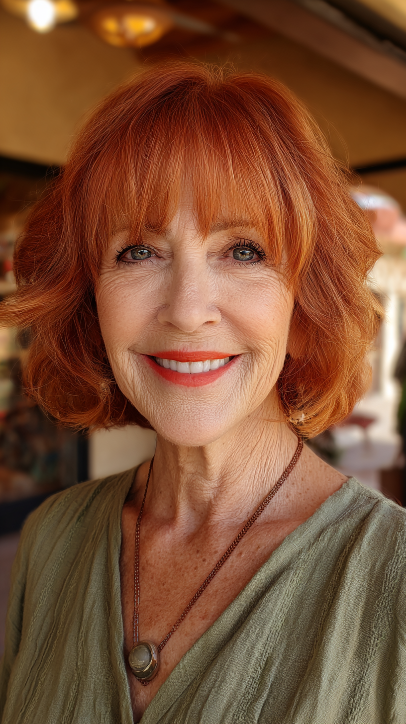 Vibrant Textured Shag with Soft Bangs